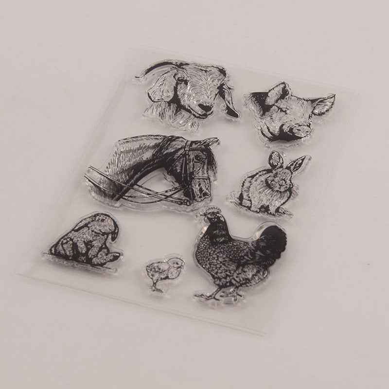 LZBRDY 4.1 by 5.9 Inches Pig Cow Sheep Clear Rubber Stamps for Scrapbooking Card Making Christmas Craft Stamps - Image 5